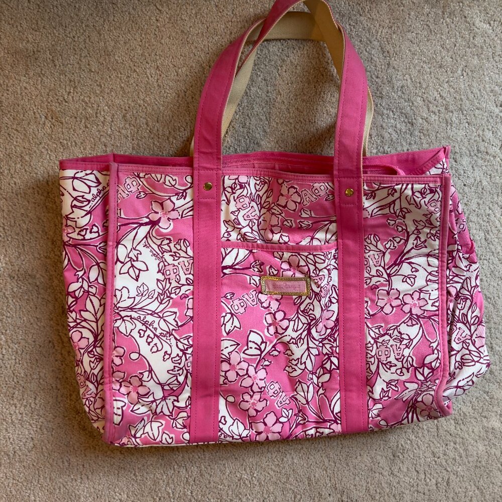 Lilly Pulitzer Alpha Phi Large Printed Tote